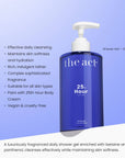 The Act 25th Hour Shower Gel benefits — cleanses, softens and uplifts with sophisticated fragrance