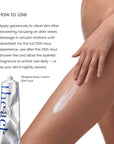 How to use The Act 25th Hour Whipped Cream — apply to clean skin after showering daily
