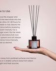 How to use The Act VIRGIN Diffuser — insert reeds into vessel, flip periodically for stronger scent