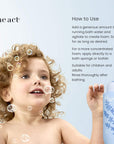 How to use The Act Bath Foam — add to running bath water, agitate to foam, soak and rinse