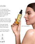How to use The Act Face Cleansing Oil — massage onto dry skin and emulsify with water