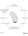 The Act Lip Butter Balm key ingredients — hyaluronic acid, panthenol, peptide, squalane, macadamia butter