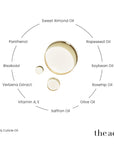 The Act Nail Oil key ingredients — panthenol, bisabolol, vitamin E, rosehip, saffron, almond, verbena