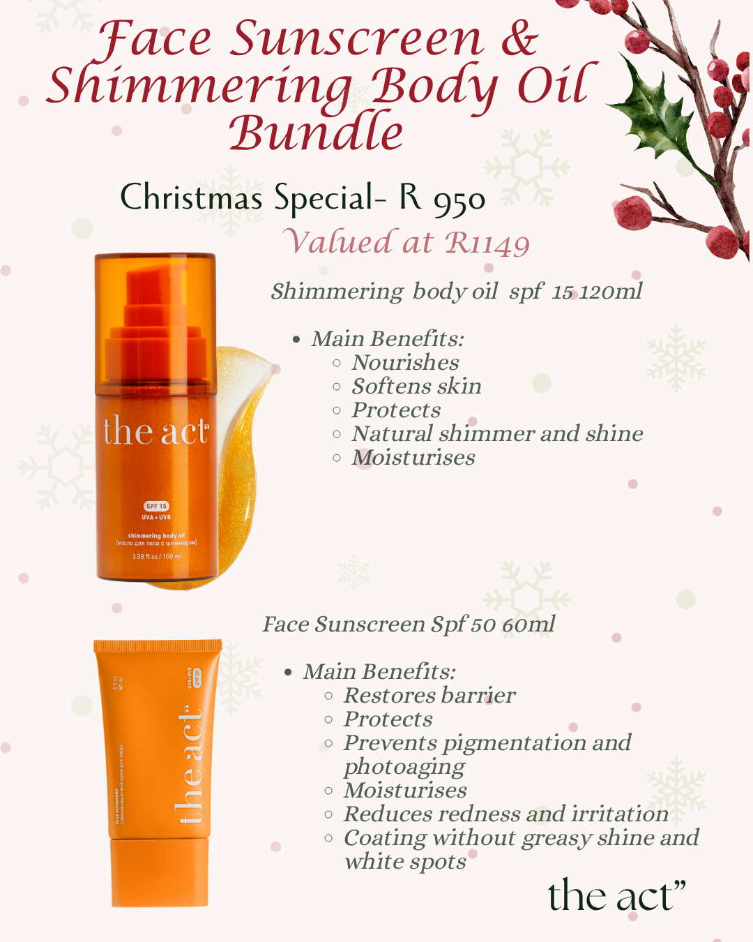 Face Sunscreen & Shimmering Body Oil Bundle