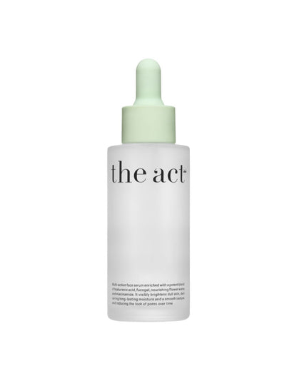 Hydrating and plumping face serum in glass bottle with dropper