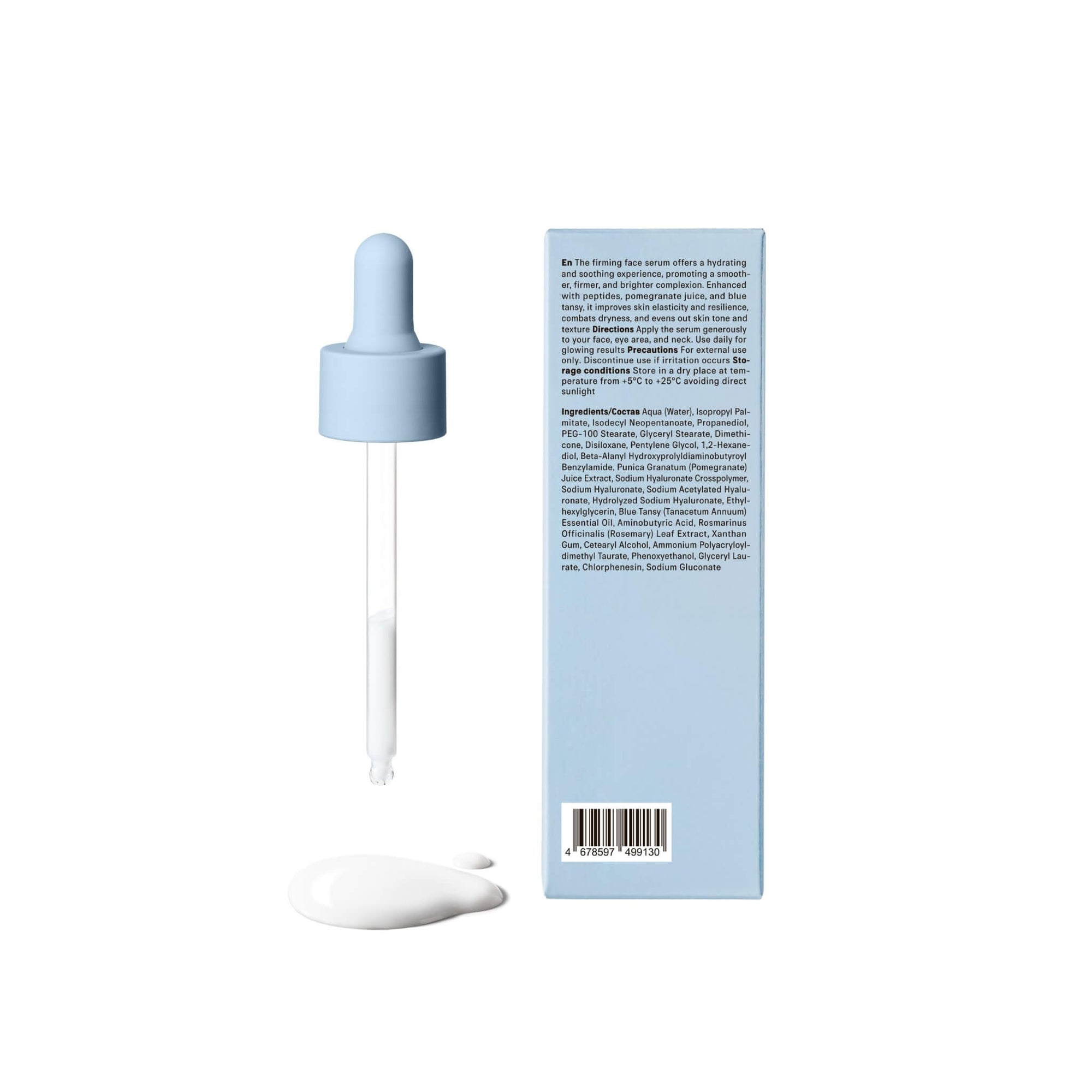 The Act Face Firming Serum texture — advanced resurfacing serum with blue tansy