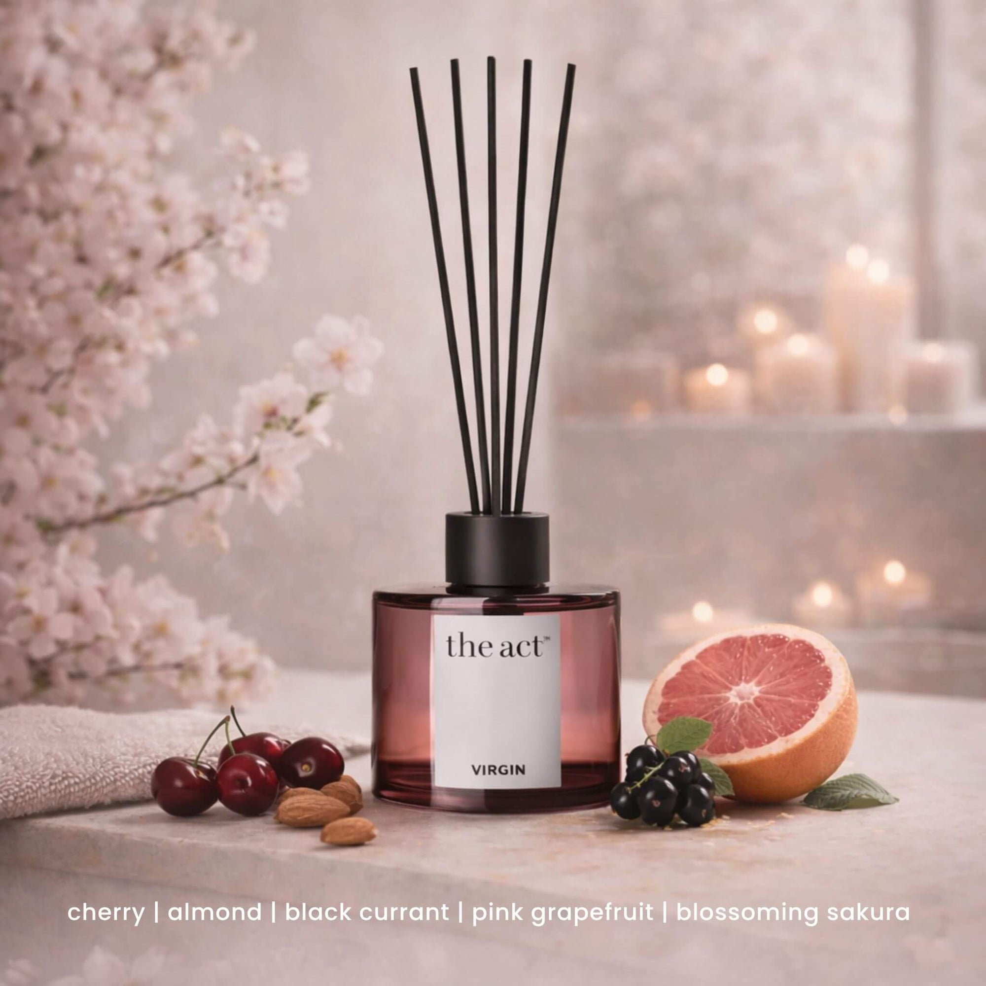 The Act Aromatic Diffuser VIRGIN — home reed diffuser in VIRGIN cherry blossom fragrance South Africa
