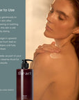 How to use The Act Banya Body Lotion — apply to clean damp skin after showering daily