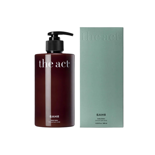The Act Body Lotion Banya 460ml — pine and nettle botanical body lotion