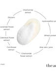 The Act Bath Foam key ingredients — chamomile, calendula, lavender, aloe vera, cornflower extract, glycerin, wheat protein