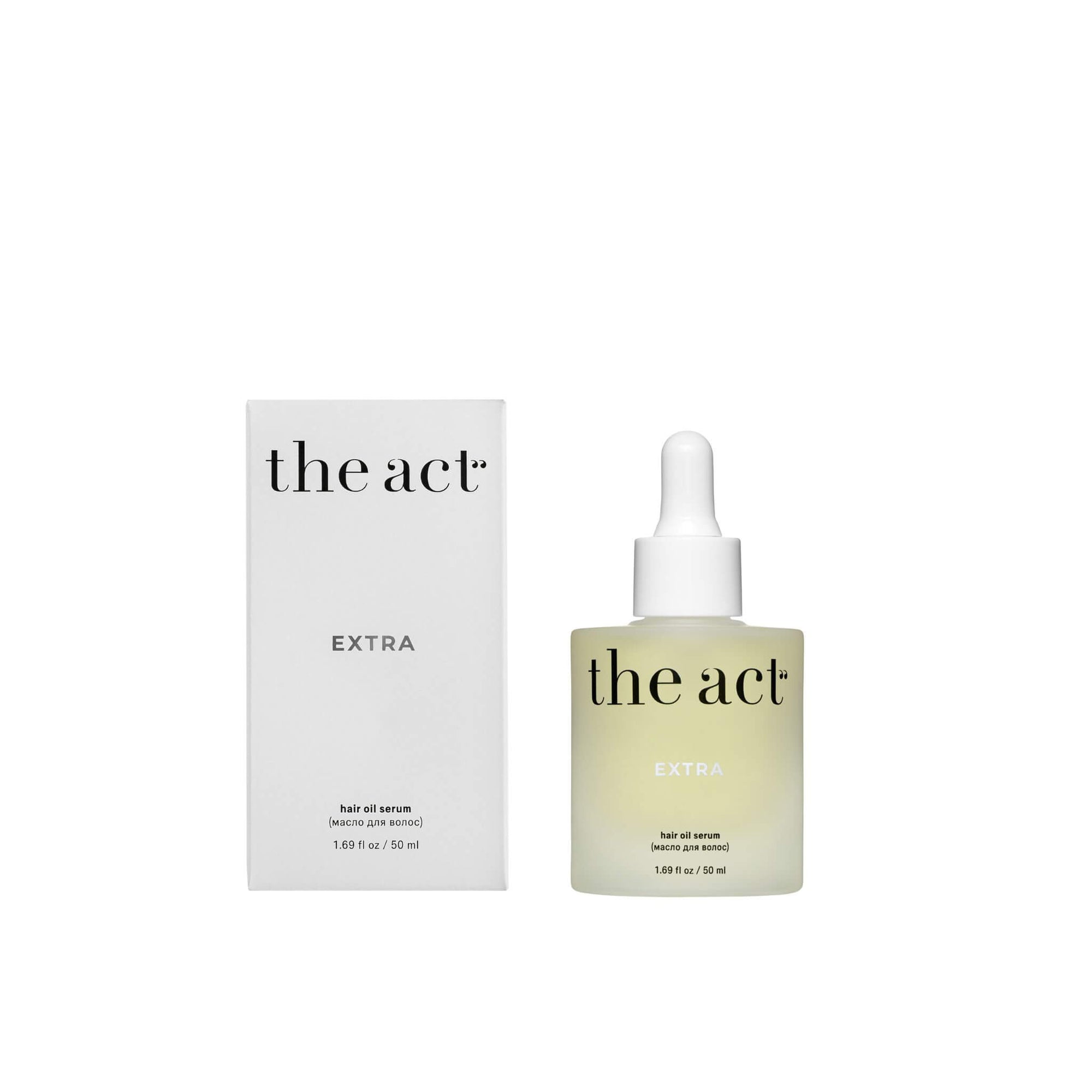 The Act Hair Oil Serum Extra 50ml — broccoli seed and argan oil finishing hair serum