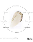 The Act Coconut Scrub 2000g key ingredients — coconut oil, sea salt, shea butter, avocado, almond