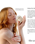 How to use The Act Coconut Body Scrub — apply to wet skin, massage and rinse, no moisturiser needed