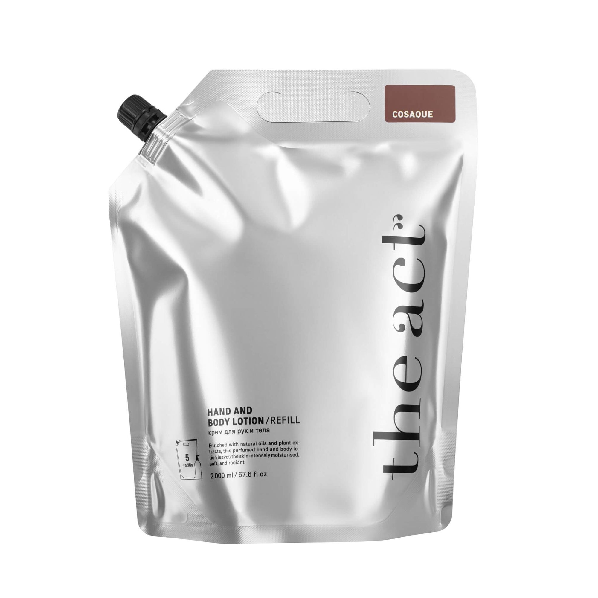 The Act Cosaque Hand and Body Lotion Refill 2000ml pouch nourishing lotion bulk refill for aluminium dispenser