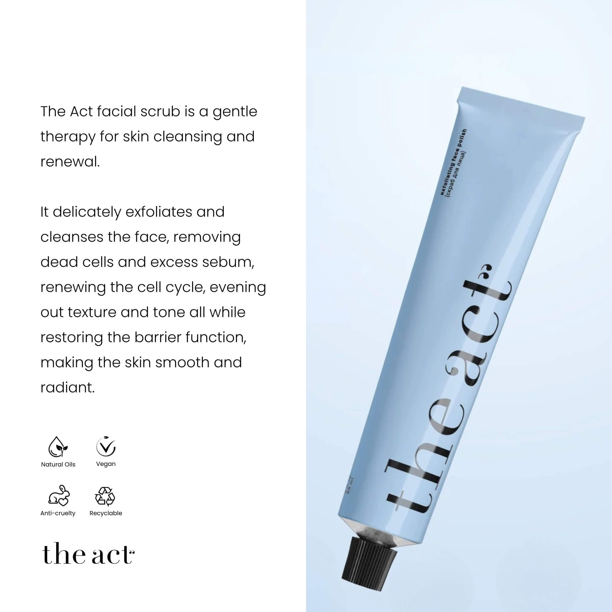 The Act Exfoliating Face Polish — gentle face scrub for smoother brighter skin South Africa