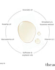 The Act Dry Oil Mist key ingredients — guarana extract, avocado, macadamia, rosehip, vitamins A and E