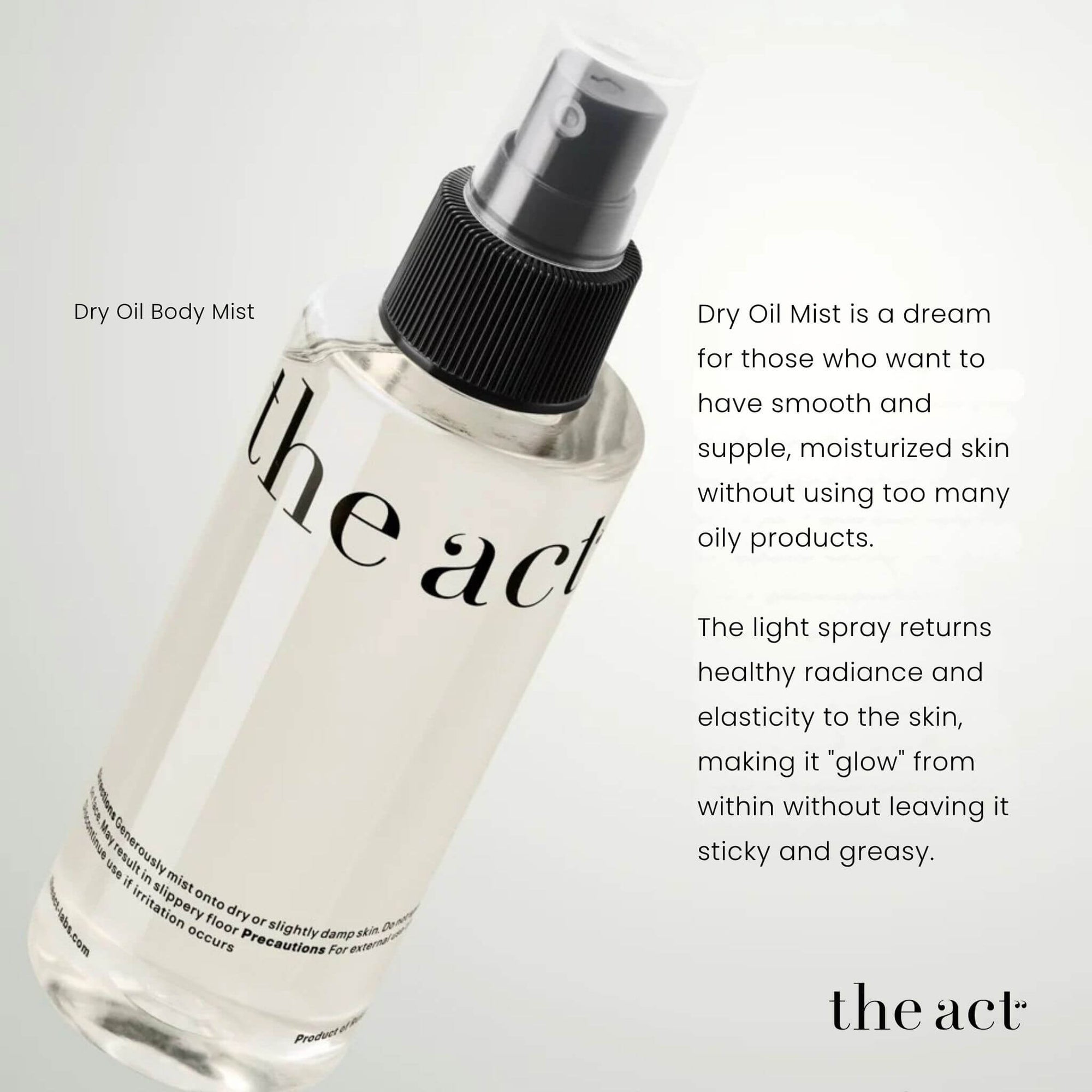 The Act Dry Oil Body Mist — firming guarana dry oil body spray South Africa
