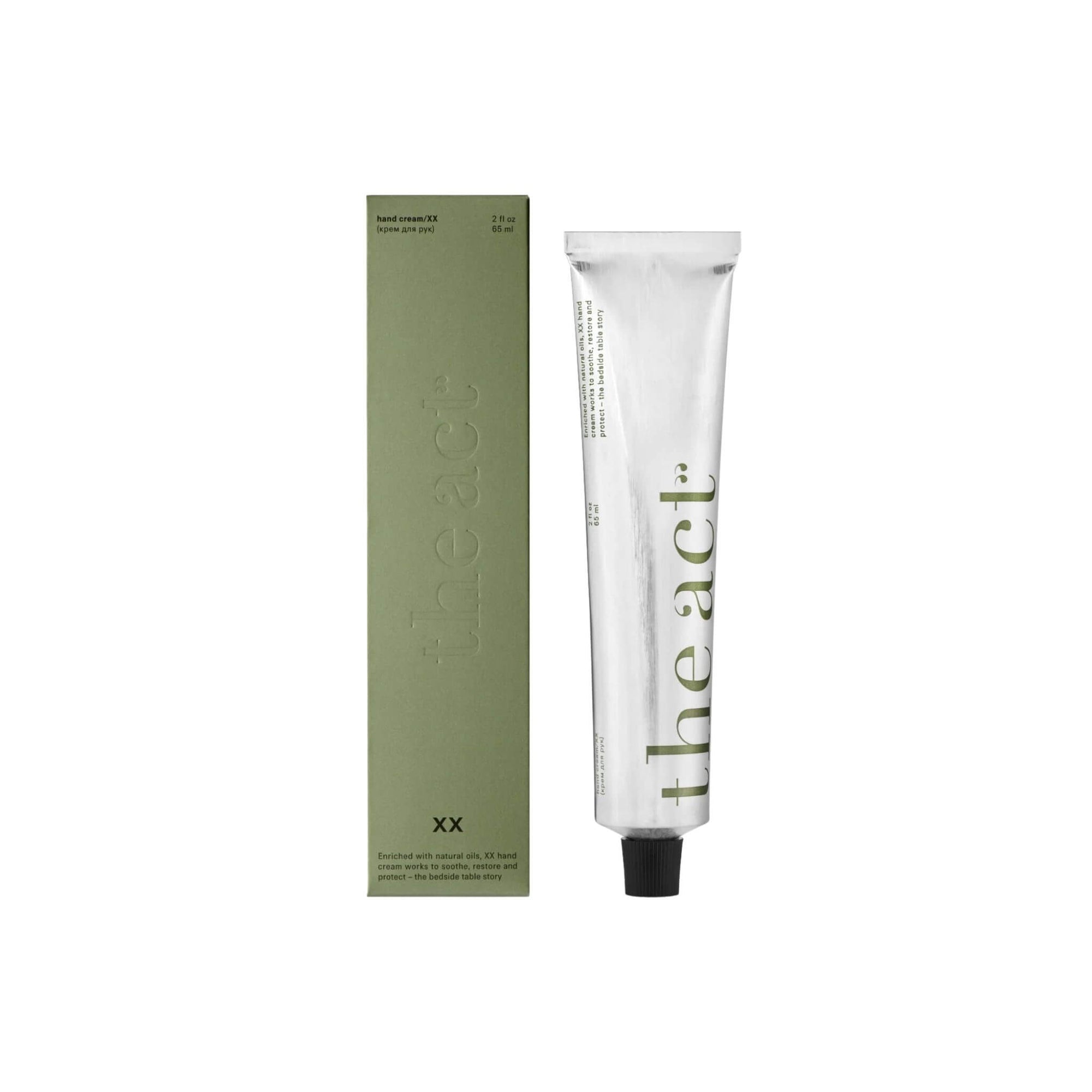 The Act Hand Cream XX 65ml — squalane and vitamin E barrier-supporting hand cream