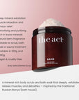 The Act Banya Salt Scrub 500g benefits — exfoliates, detoxifies and relaxes with mineral salts