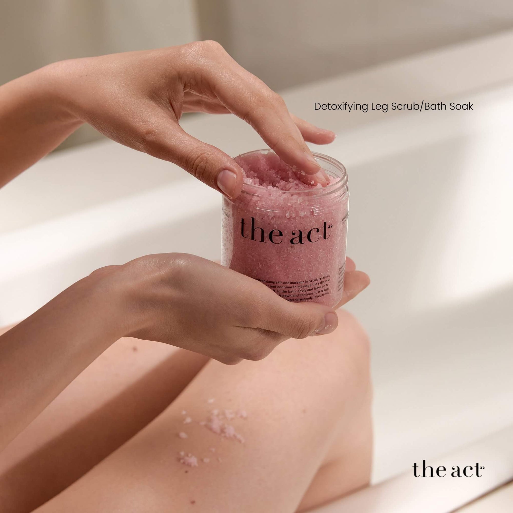 The Act Detoxifying Leg Scrub — cooling salt scrub for tired legs South Africa