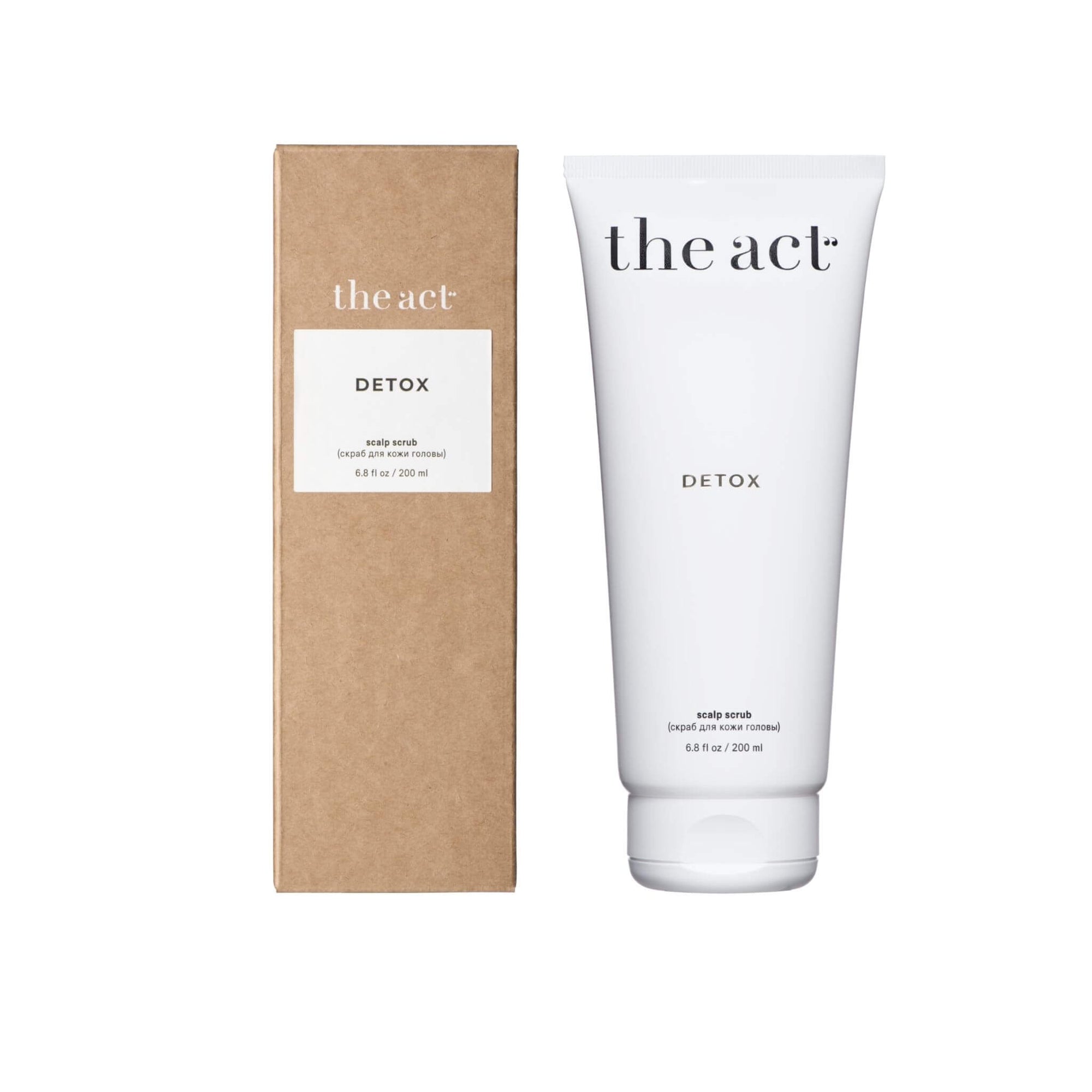 The Act Scalp Scrub Detox 200ml — Himalayan salt and papaya enzyme exfoliating scalp treatment