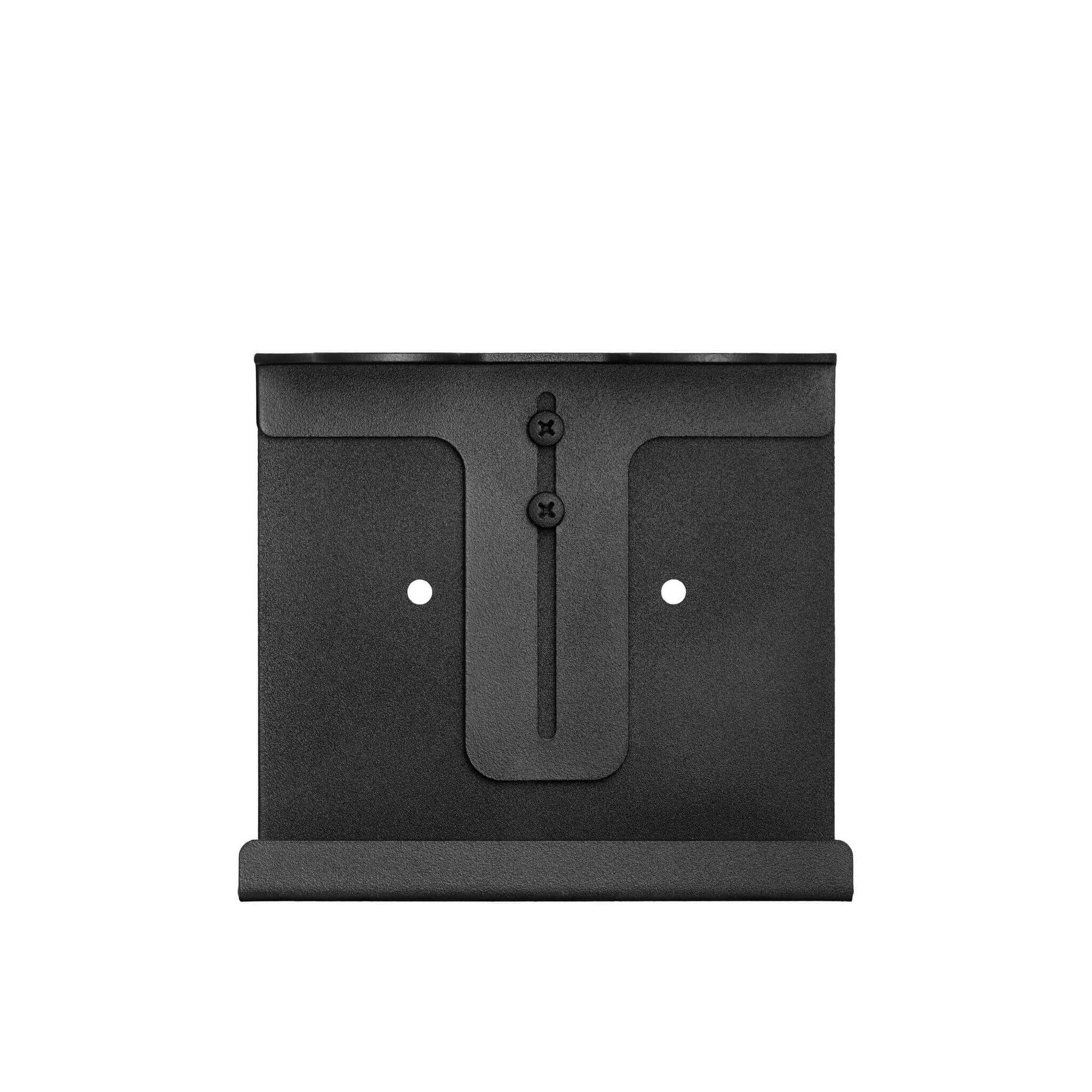 The Act Dispenser Holder Bracket Double back plate — wall fixing points and dual collar screw detail