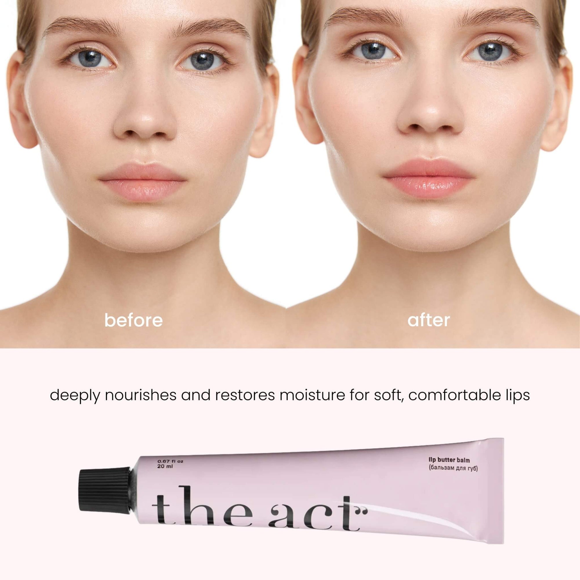 The Act Lip Butter Balm results — hydrates, nourishes, plumps and repairs lips