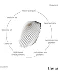 The Act Extra Hair Mask key ingredients — protein complex, hyaluronic acid, castor, argan, coconut, broccoli