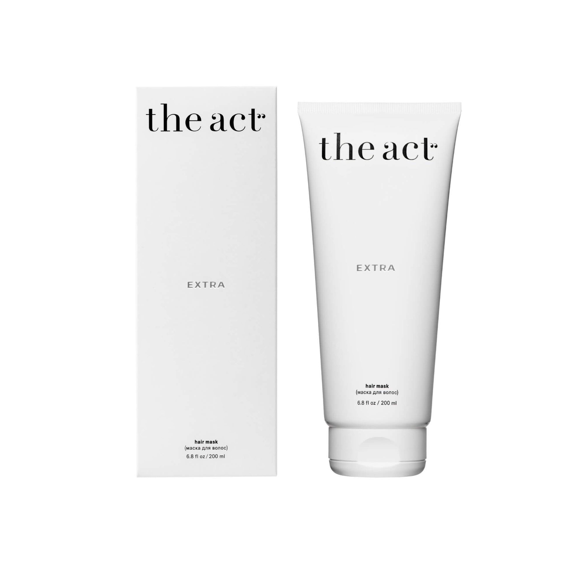The Act Hair Mask Extra 200ml — protein hyaluronic acid and argan oil intensive repair mask