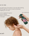 How to use The Act Kids Hair Spray — spray onto damp or dry hair after bathing, comb through, leave in