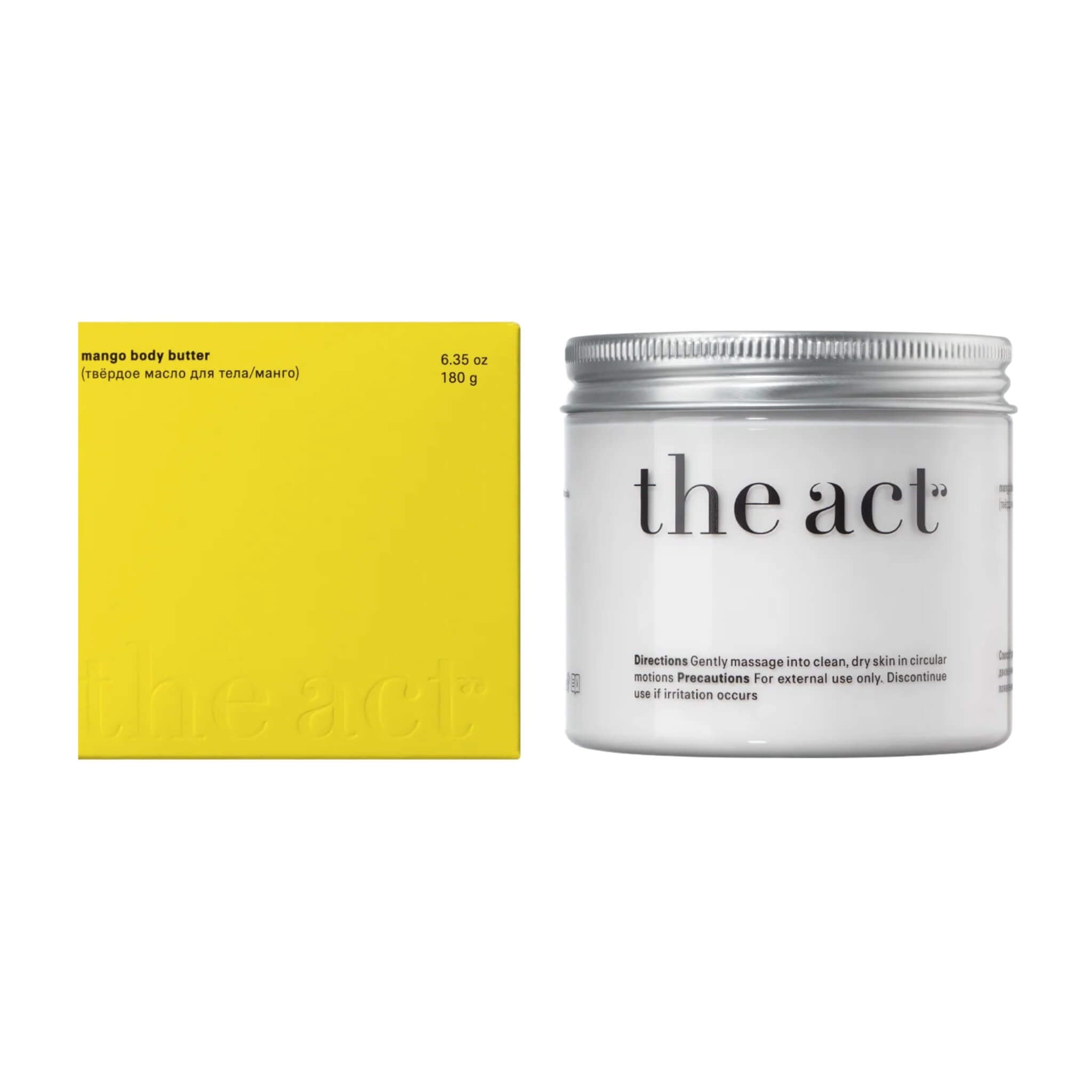 The Act Mango Body Butter 180g — shea and mango butter rich body moisturiser