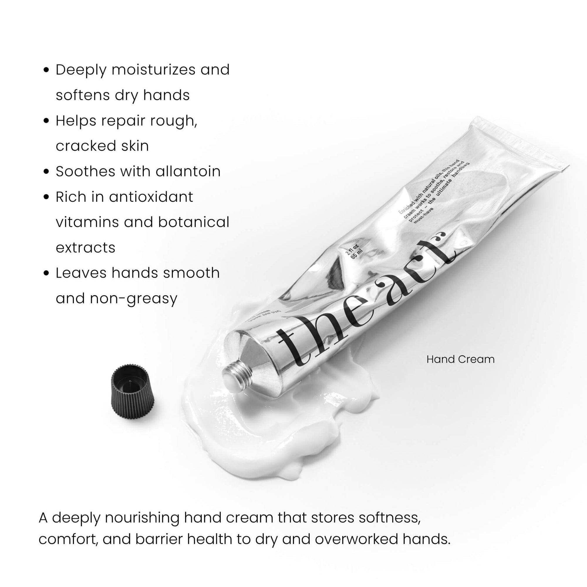 The Act Hand Cream benefits — nourishes, restores softness and repairs barrier