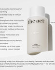 The Act Shampoo Extra benefits, cleanses scalp, hydrates and fortifies hair from root to tip