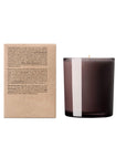The Act VIRGIN Candle flame and glass vessel detail — soy wax and cotton wick close up