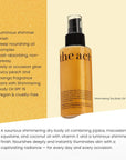 The Act Shimmering Dry Body Oil benefits — illuminates, nourishes and smooths skin
