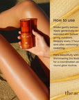 How to use The Act Shimmering SPF 15 — apply to exposed skin before sun, reapply every 2 hours