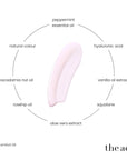 The Act Lip Comfort Oil key ingredients — hyaluronic acid, macadamia, rosehip, peppermint, natural tint