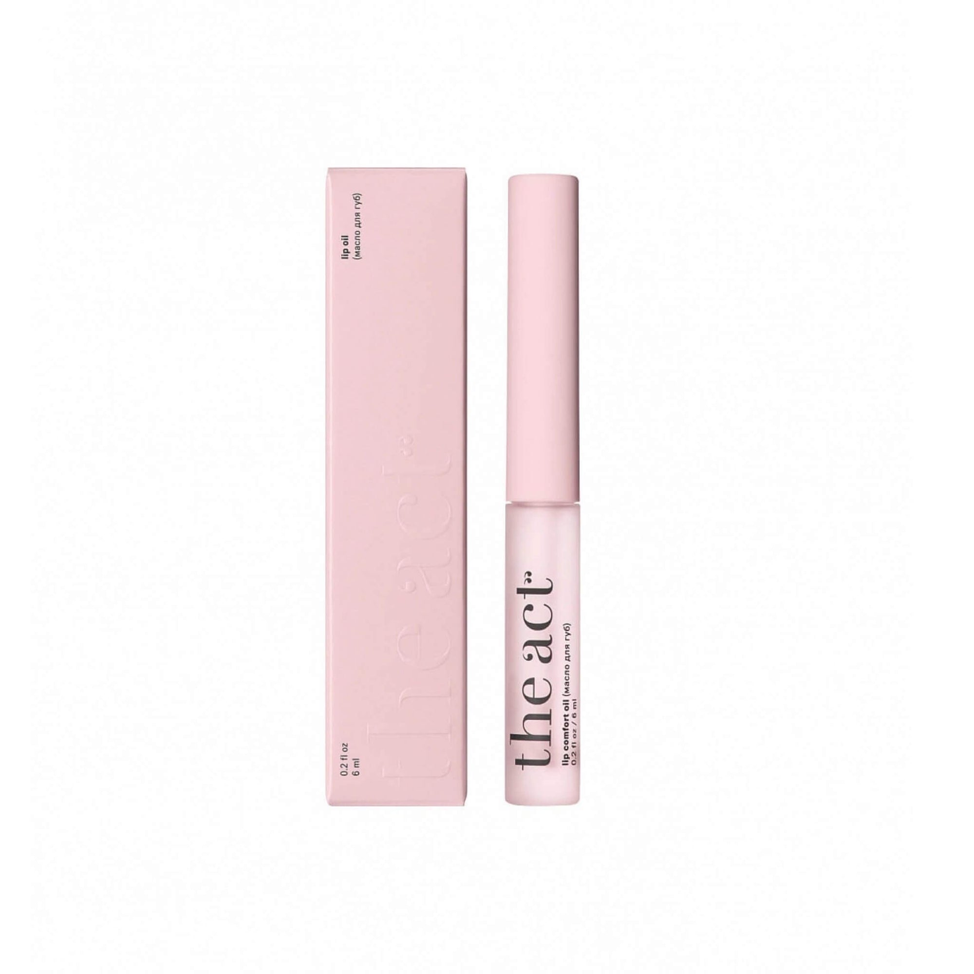 The Act Lip Comfort Oil 6ml — hyaluronic acid tinted lip oil with natural plumping effect