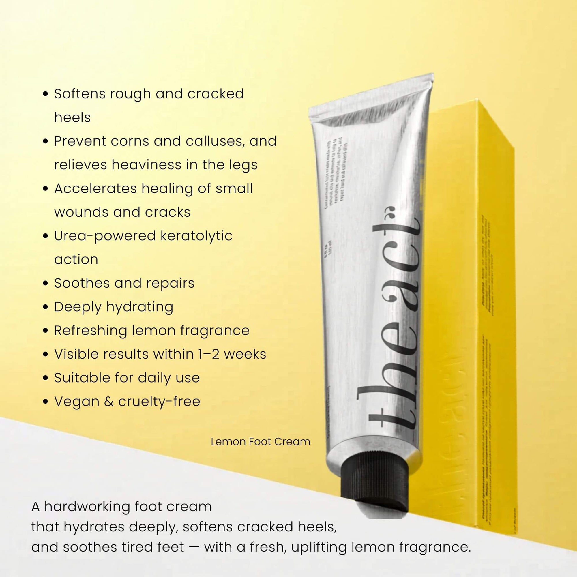 The Act Lemon Foot Cream benefits — softens rough heels, repairs cracked skin and refreshes feet