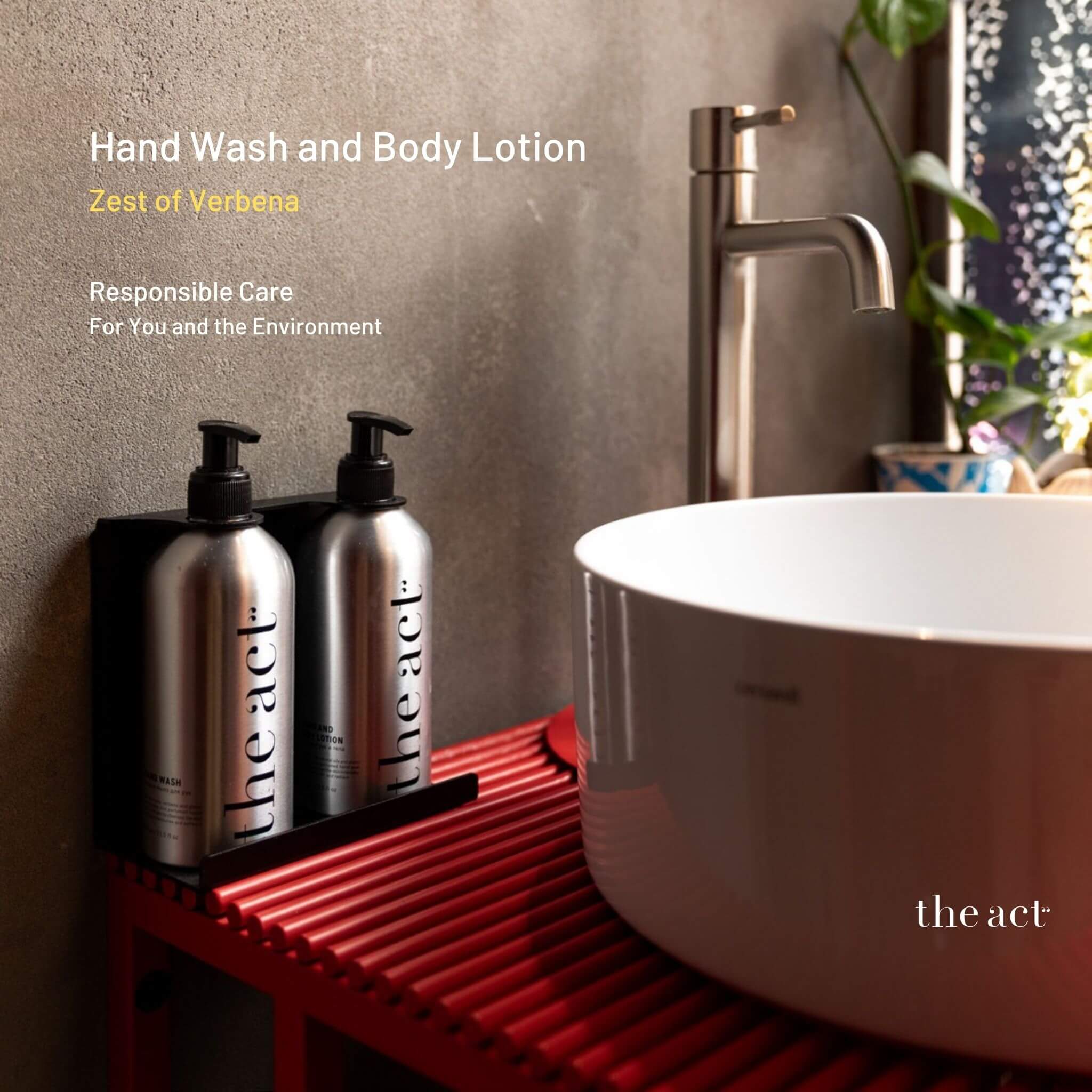 The Act hand wash and body lotion set