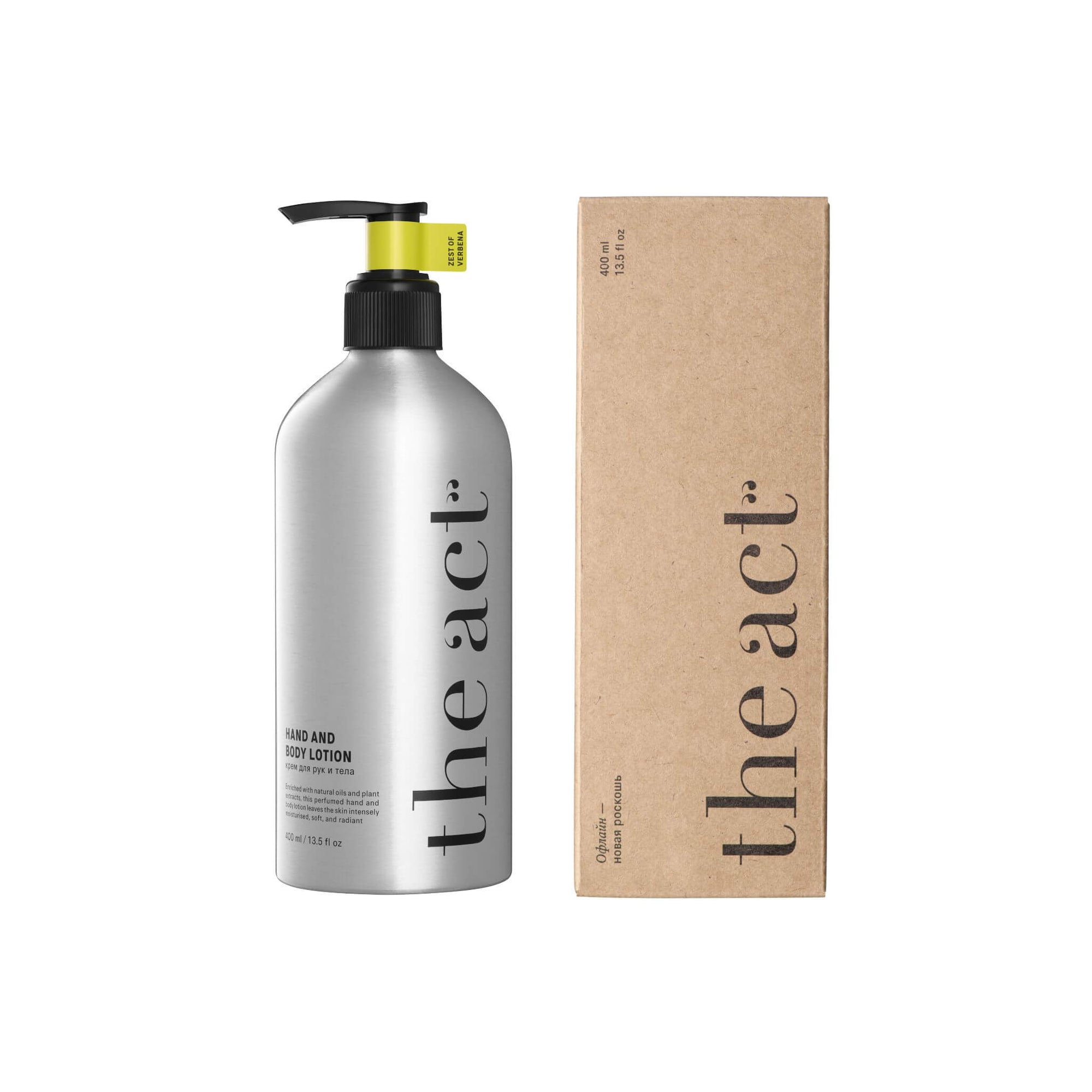 The Act Verbena Hand & Body Lotion 400ml — shea butter and verbena nourishing lotion