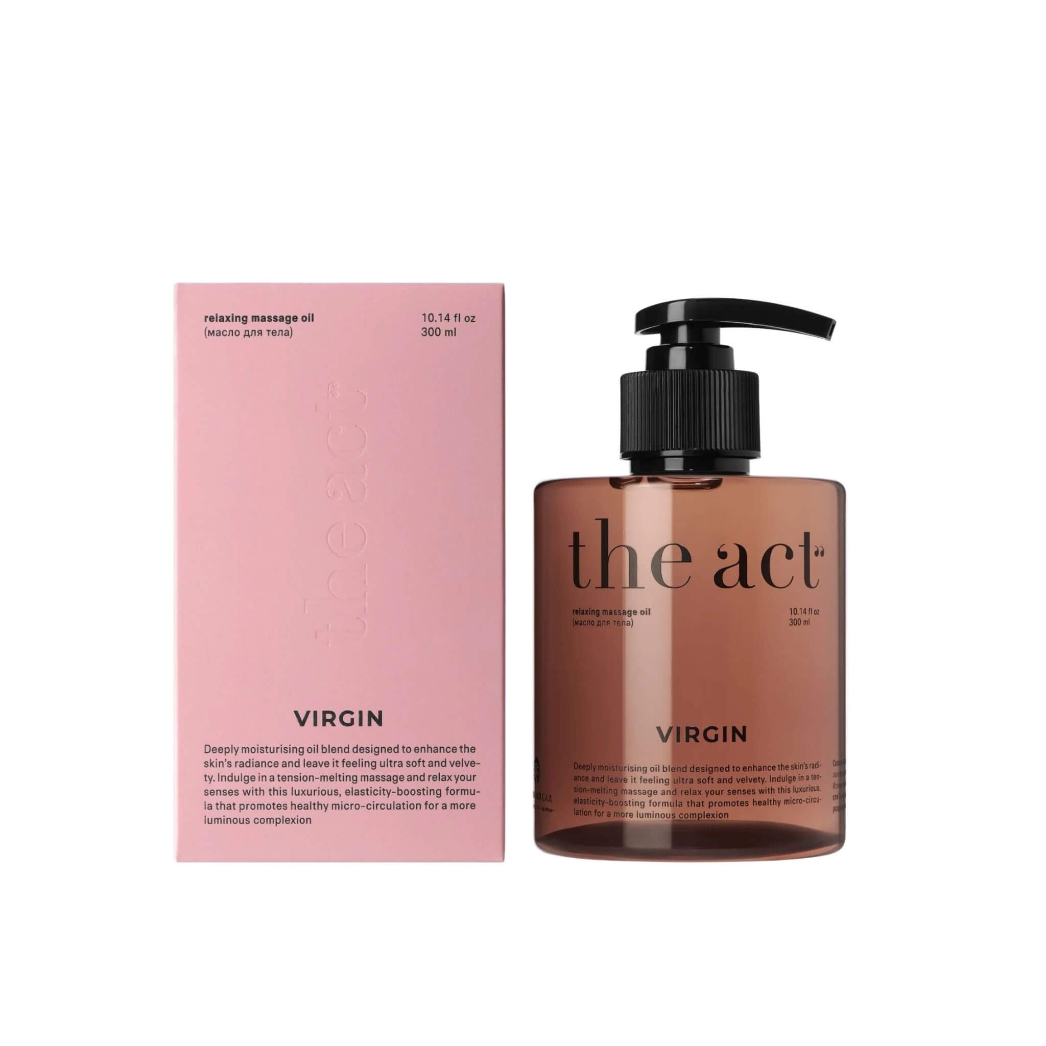 The Act Relaxing Massage Body Oil Virgin 300ml — cherry kernel and almond oil body massage oil
